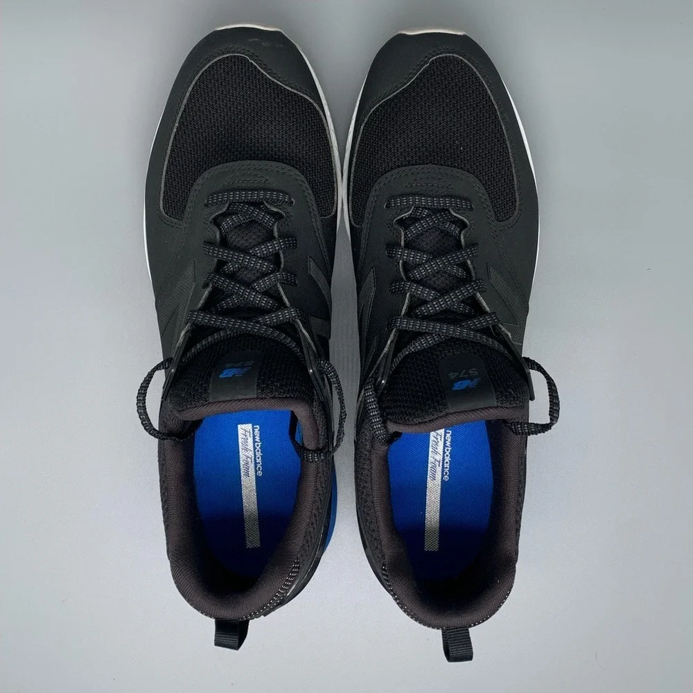 New Balance 574 Black Blue Running Shoes MS574SCS‎ Men's Sz 13